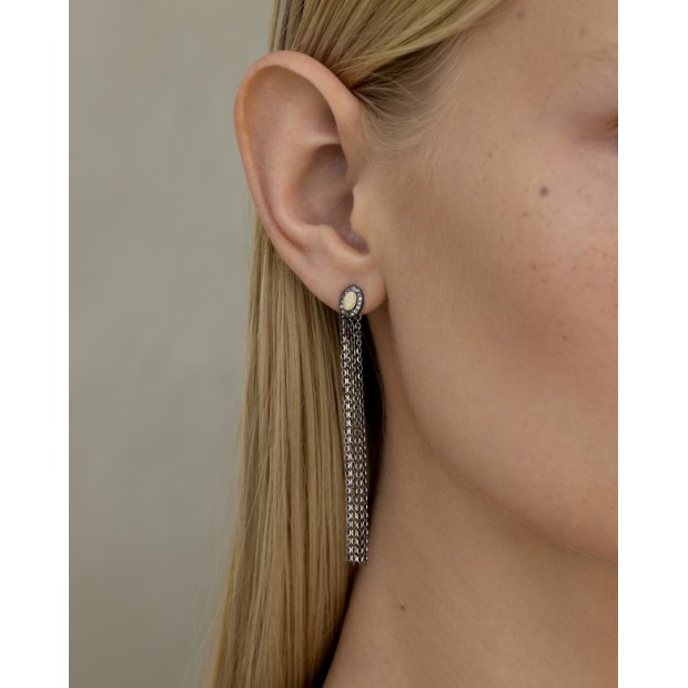 Marie Laure Chamorel ilgi sidabro auskarai su deimantais